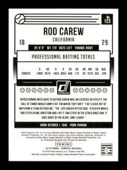 Rod Carew Autographed 2018 Donruss  Card #123 Minnesota Twins SKU #186797