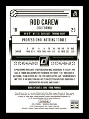 Rod Carew Autographed 2018 Donruss  Card #123 Minnesota Twins SKU #186798