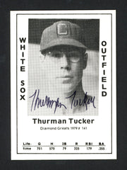 Thurman Tucker Autographed 1979 Diamond Greats Card #141 Chicago White Sox SKU #165630