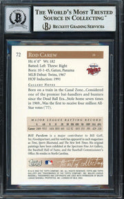 Rod Carew Autographed 2003 Topps Gallery Card #72 Minnesota Twins Auto Grade Gem Mint 10 Beckett BAS Stock #192719