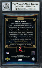 Rod Carew Autographed 2007 SP Legendary Cuts Card #15 California Angels Auto Grade Gem Mint 10 Beckett BAS Stock #192755