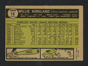 Willie Kirkland Autographed 1961 Topps Card #15 Cleveland Indians SKU #162092